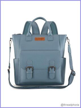 Faux Leather Convertible Backpack Purse Shoulder Handbag Travel Work